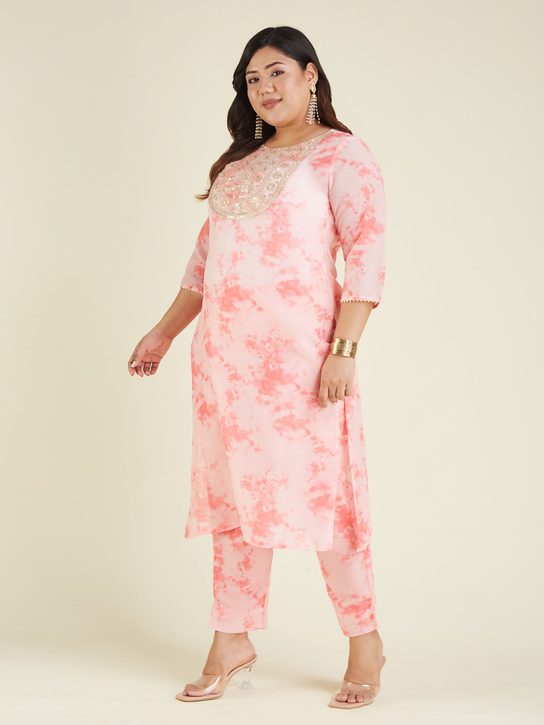 Janasya Light Silk Blend Tie & dye Straight Kurta Set | Grocsy