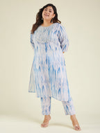 Janasya Light Silk Blend Tie & dye Straight Kurta Set | Grocsy