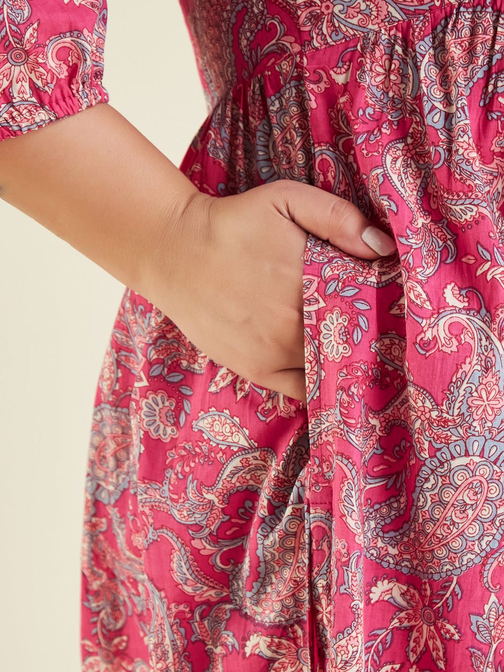 Janasya Bright Cotton Floral A-Line Kurta Set | Grocsy