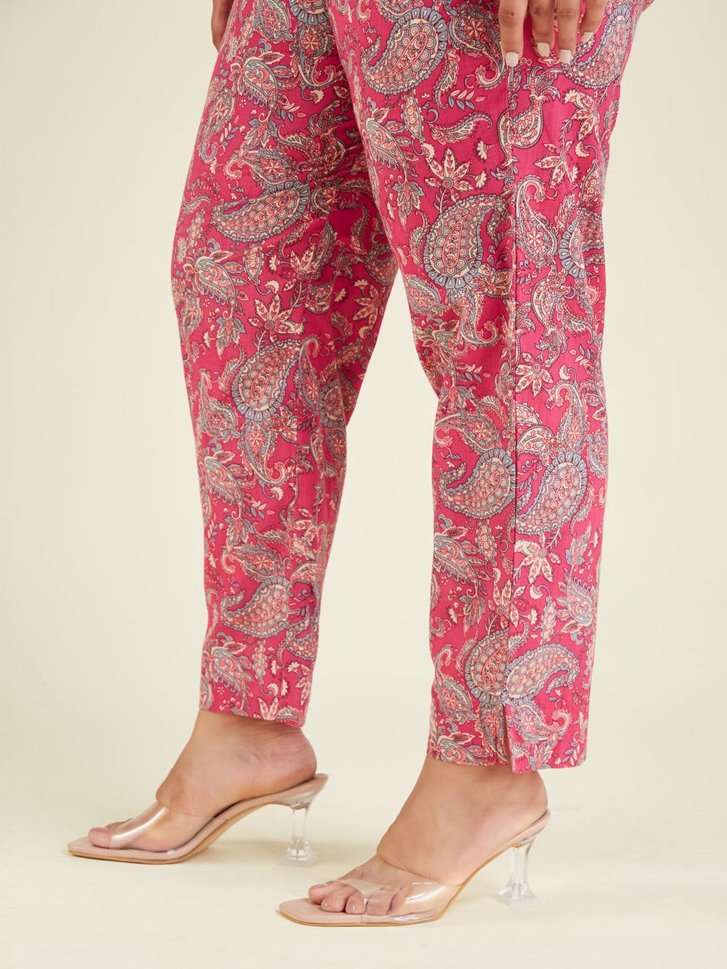 Janasya Bright Cotton Floral A-Line Kurta Set | Grocsy