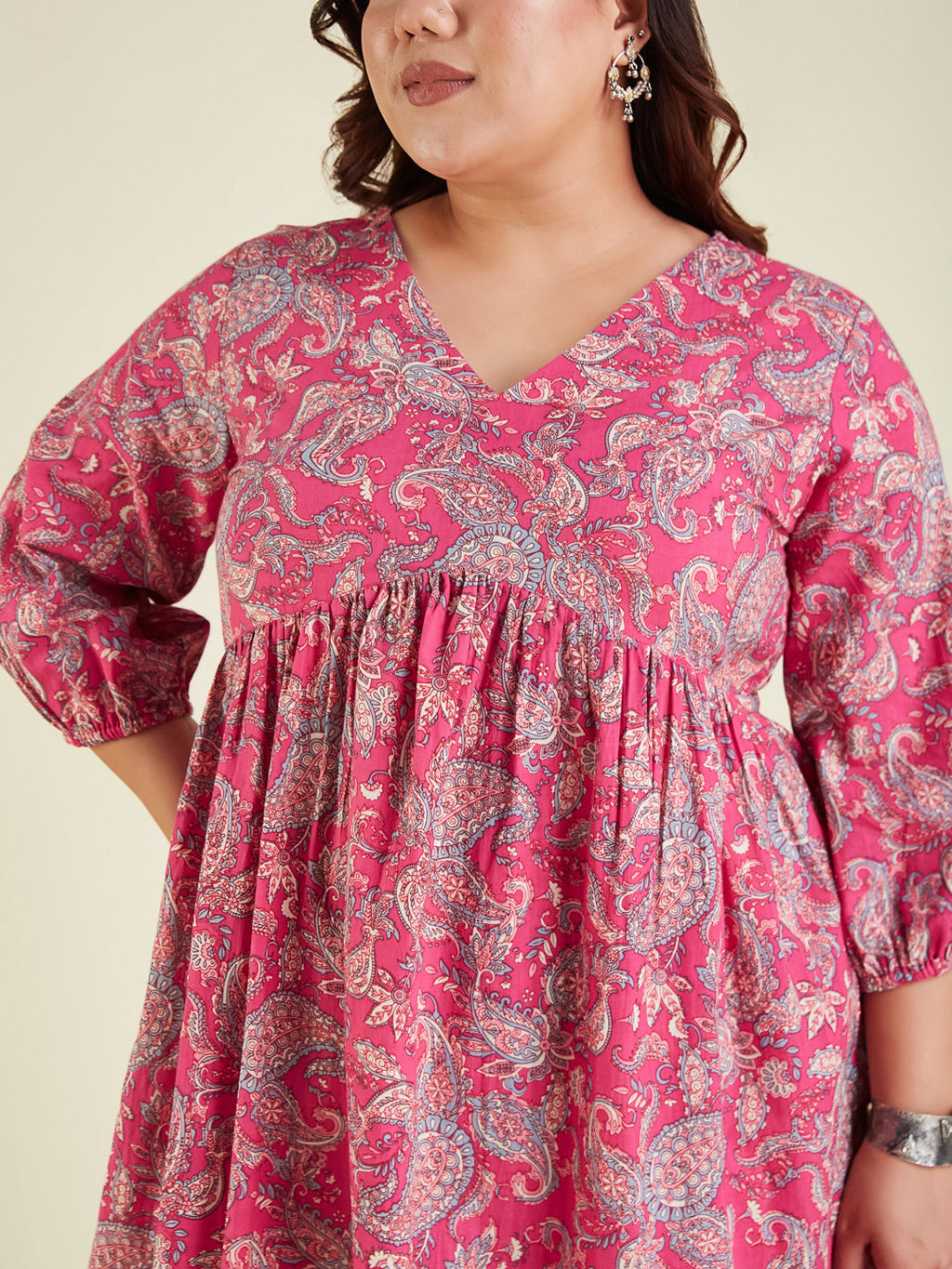 Janasya Bright Cotton Floral A-Line Kurta Set | Grocsy
