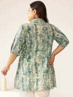 Janasya Dark Cotton Tie & dye Straight Tunic | Grocsy