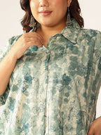 Janasya Dark Cotton Tie & dye Straight Tunic | Grocsy
