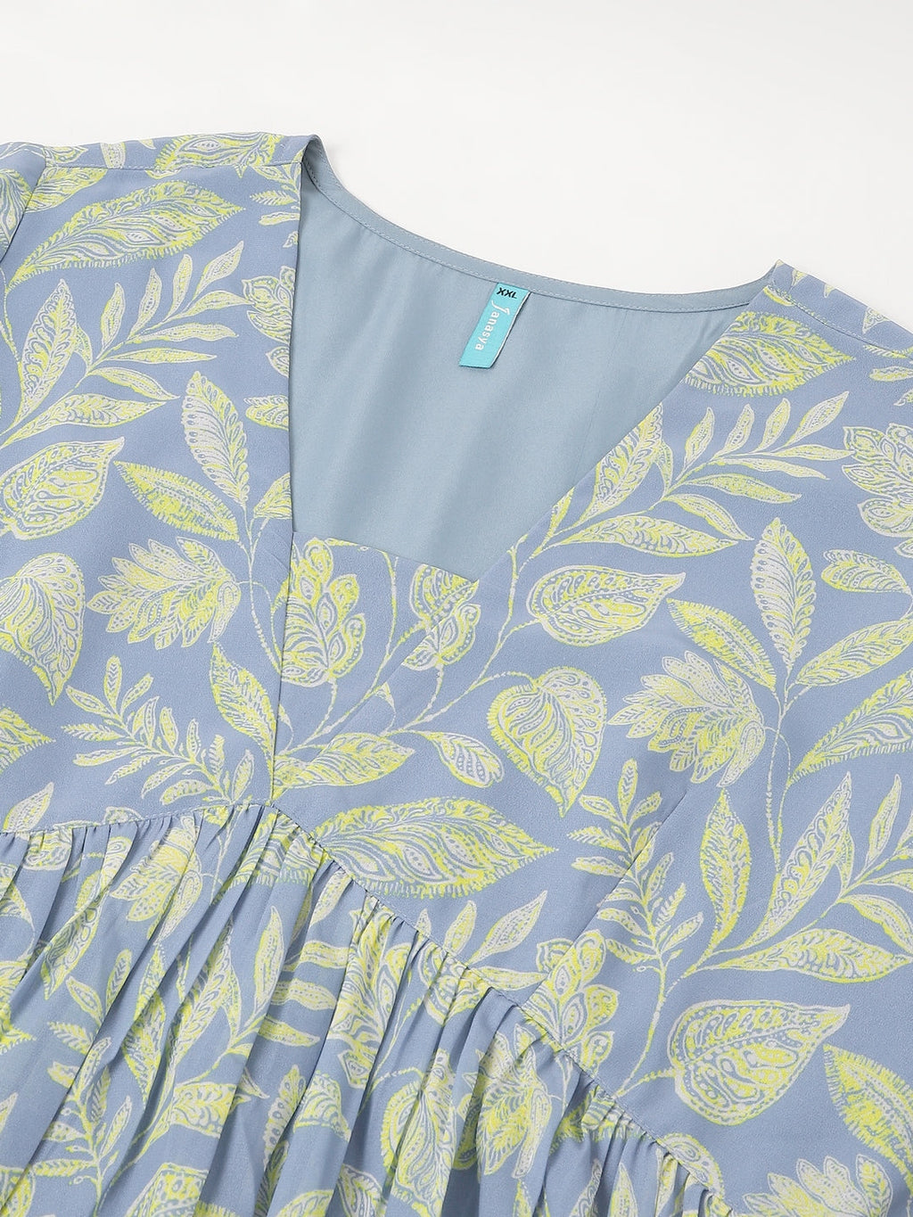 Janasya Bright Georgette Tropical A-Line Tunic | Grocsy