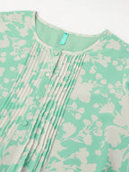 Janasya Light Georgette Floral A-Line Tunic | Grocsy