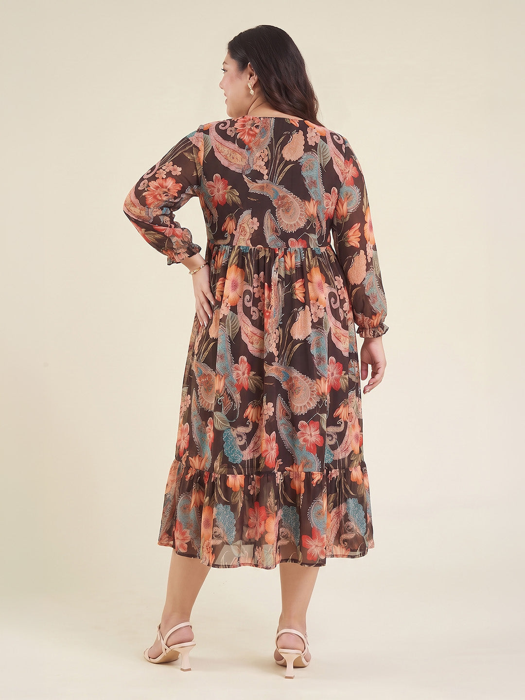 Janasya Black A-Line Georgette Dress | Grocsy