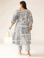 Janasya Light Cotton Floral A-Line Kurta Set | Grocsy