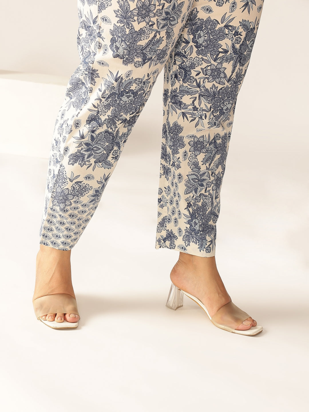 Janasya Light Cotton Floral A-Line Kurta Set | Grocsy