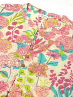 Janasya Bright Cotton Floral A-Line Tunic | Grocsy