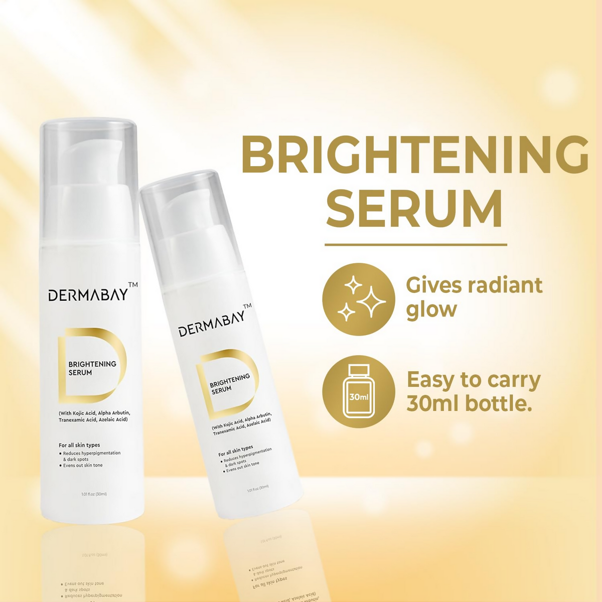 Dermabay Skin Brightening Face Serum With Kojic Acid & Alpha Arbutin | Grocsy