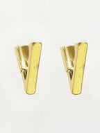 NVR Men's Gold-Polished Geometric Shape Stainless Steel Studs Earring | Grocsy