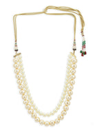 Layered Cream Pearl Neckpiece- Ruby Raang | Grocsy