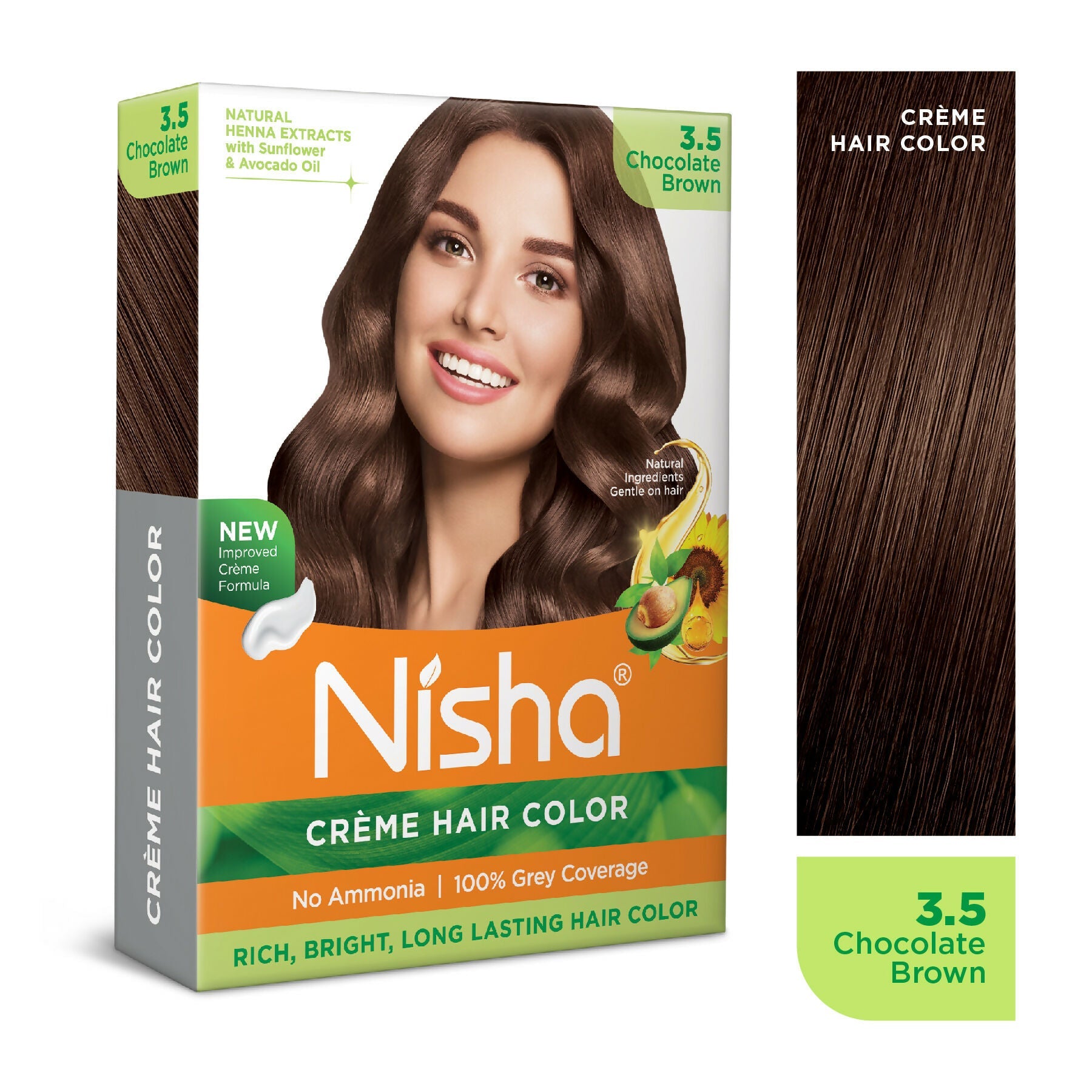 Nisha Creme Hair Color for Women - Chocolate Brown | Grocsy