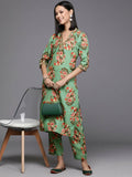 Ahalyaa Women's Traditional wear Kurta Set - Green | Grocsy