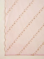 The52 Women's Gorgeous Embroidery Work Viscose Silk Fabric A-line Kurta Sharara and Dupatta Set-Onion | Grocsy