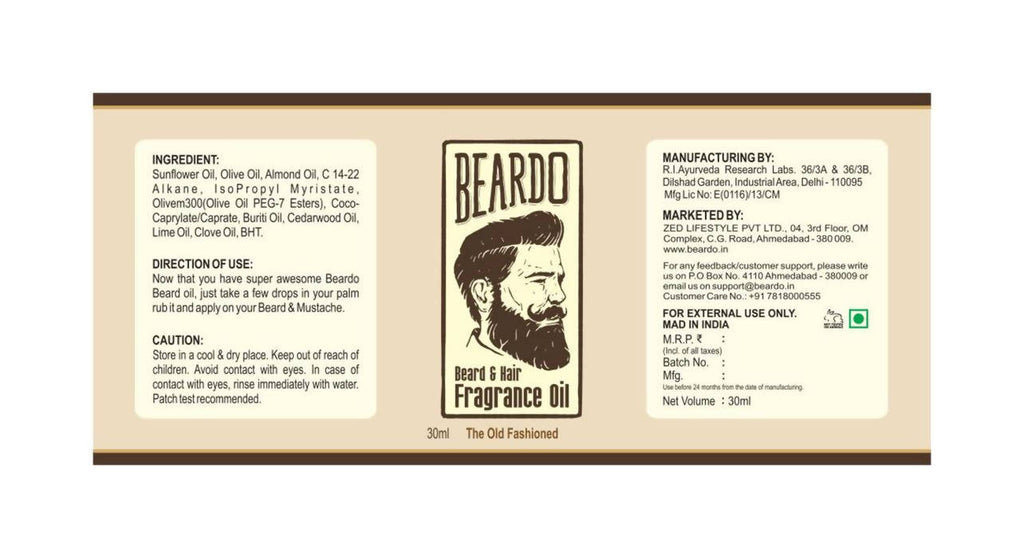 Beardo The Old Fashioned Beard Oil & Beard Wash Combo | Grocsy