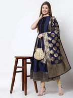 Myshka Blue Color Silk blend Solid Anarkali Gown With Dupatta | Grocsy