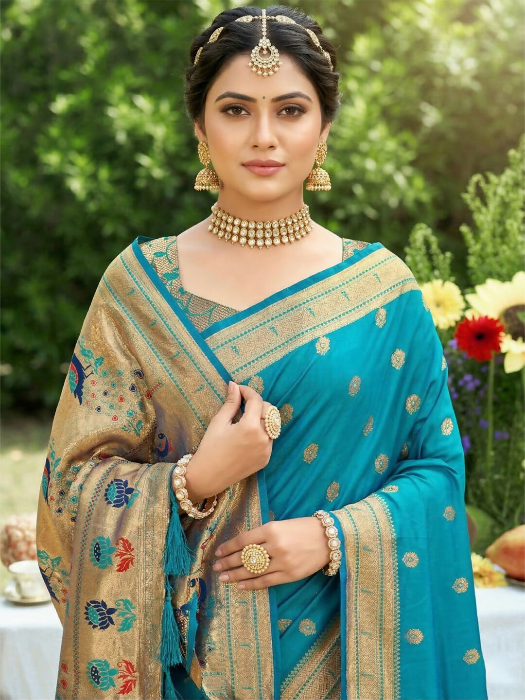 Shree Shyam Fashion Sky Blue Soft Silk Saree | Grocsy
