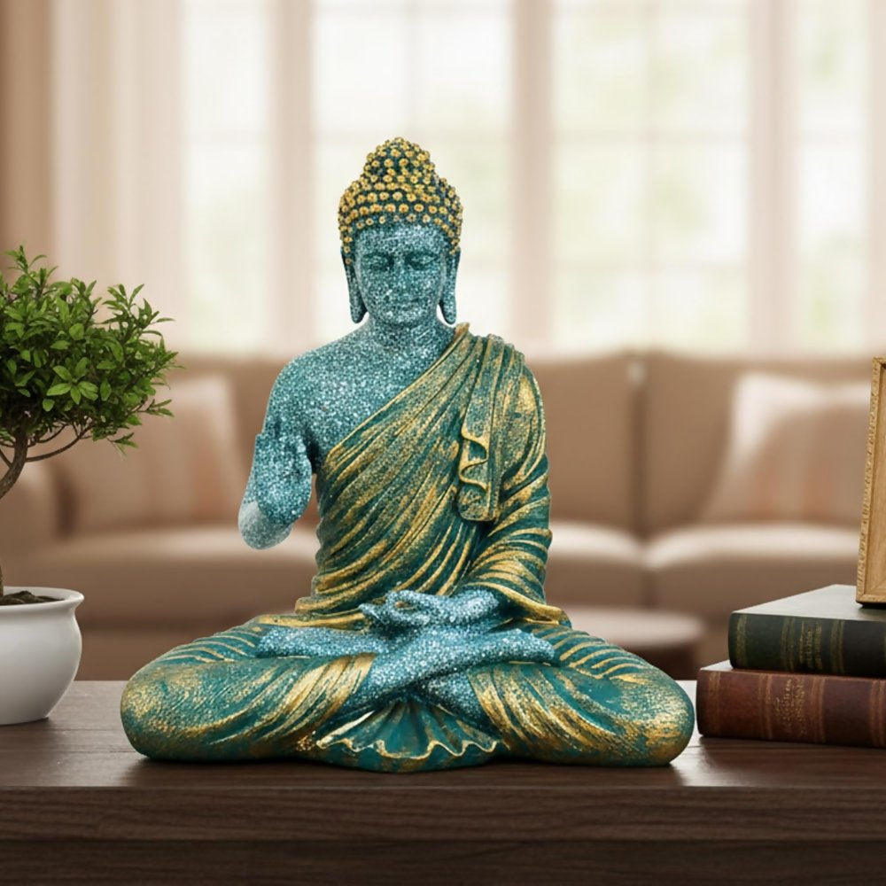 ESPLANADE Resin Meditating Buddha Showpiece | Grocsy