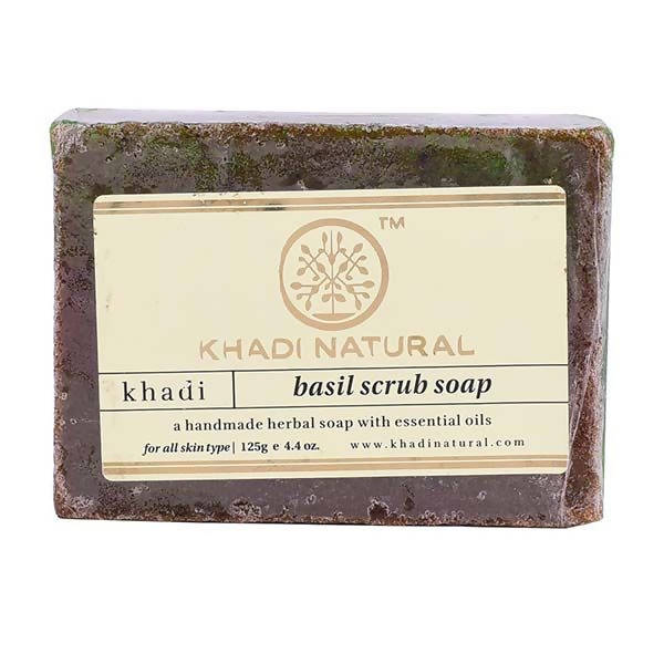Khadi Natural Herbal Basil Scrub Soap | Grocsy