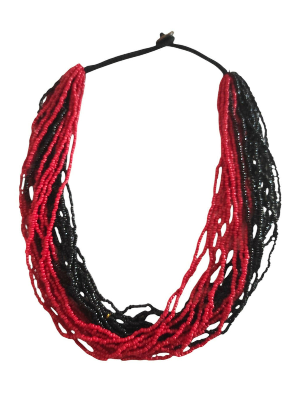 Inhanns Handmade Beaded Multilayer Necklace, 20 Layers - Black & Red | Grocsy