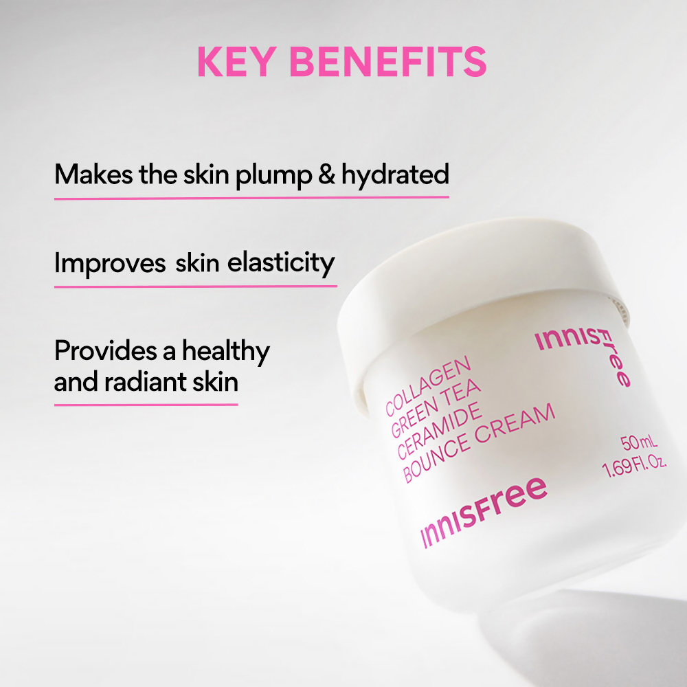 Innisfree Collagen Booster Green Tea Ceramide Bounce Cream | Grocsy