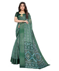 Vamika Cotton Green Jari Border Bollywood Style Saree (VASU GREEN) | Grocsy