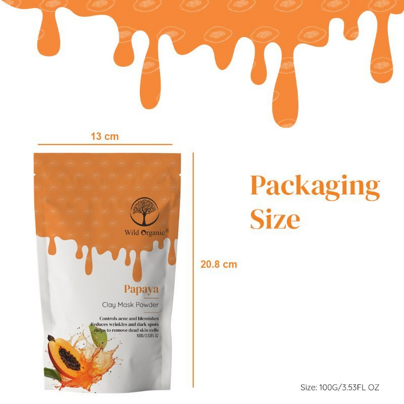 Wild Organic Papaya Clay Mask Powder | Grocsy