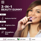 What's Up Wellness Beauty Gummies With Biotin, Zinc, Folic Acid For Hair, Skin & Nails | Grocsy