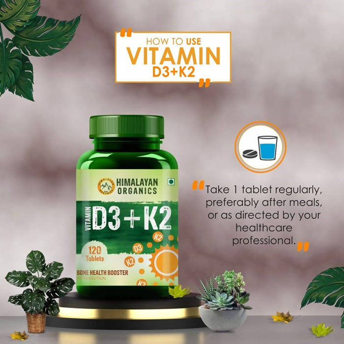 Himalayan Organics Vitamin D3 + K2 Promote Healthy Bones Nutraceutical Tablets | Grocsy