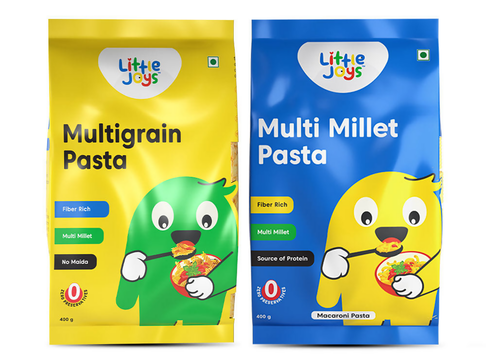 Little Joys Multi Millet Fusilli Pasta + Multi Millet Macaroni Pasta Combo | Grocsy