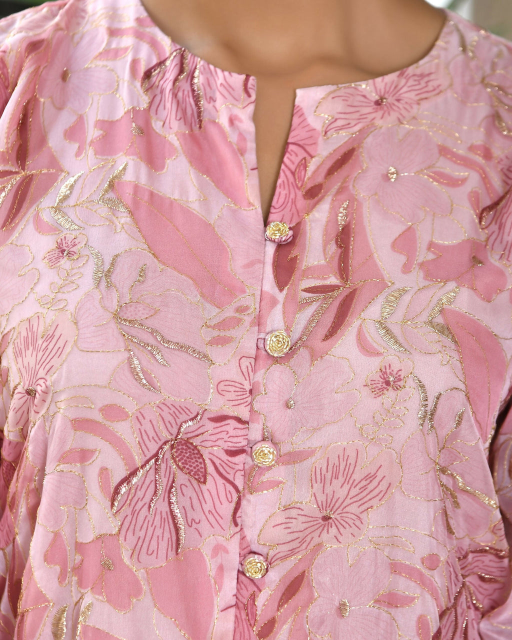 Vaasva Women's Pink Organza Digital Printed Cord Set | Grocsy