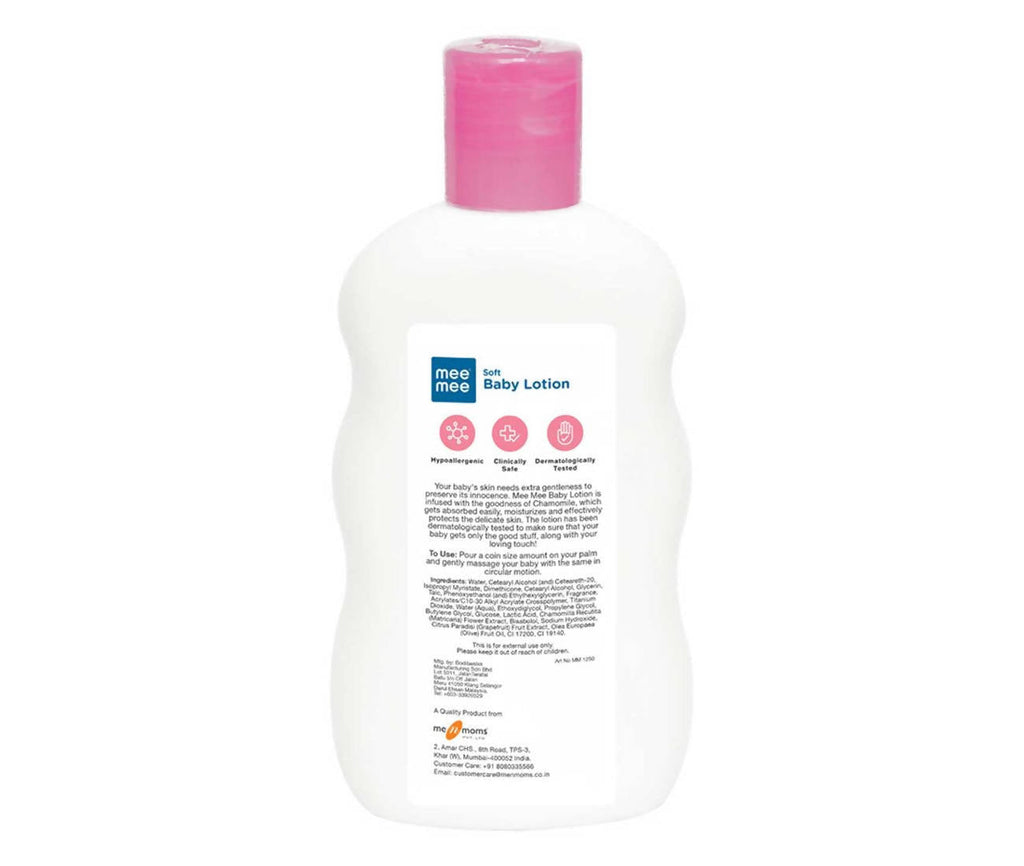Mee Mee Soft Baby Lotion For 24Hrs Moisturization With Chamomile & Fruit Extracts | Grocsy