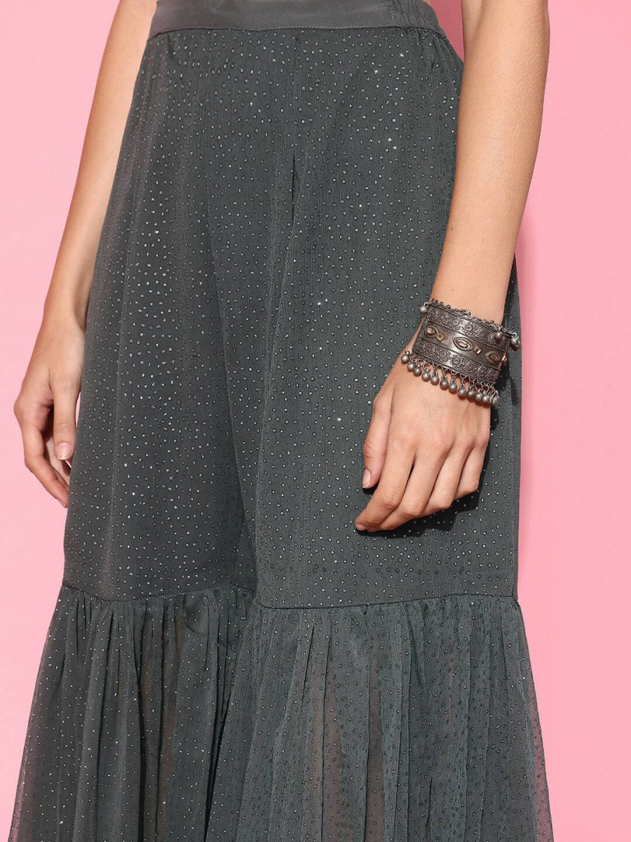 Ahalyaa Women's Traditional Wear Co-ods - Grey | Grocsy