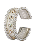 Joban Fashion Women White Beads Style Silver Tone Bangle | Grocsy