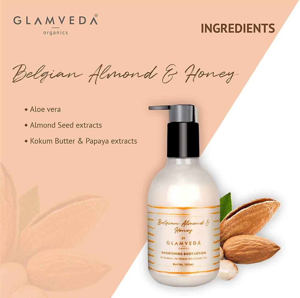 Glamveda Belgian Almond & Honey Nourishing Body Lotions | Grocsy