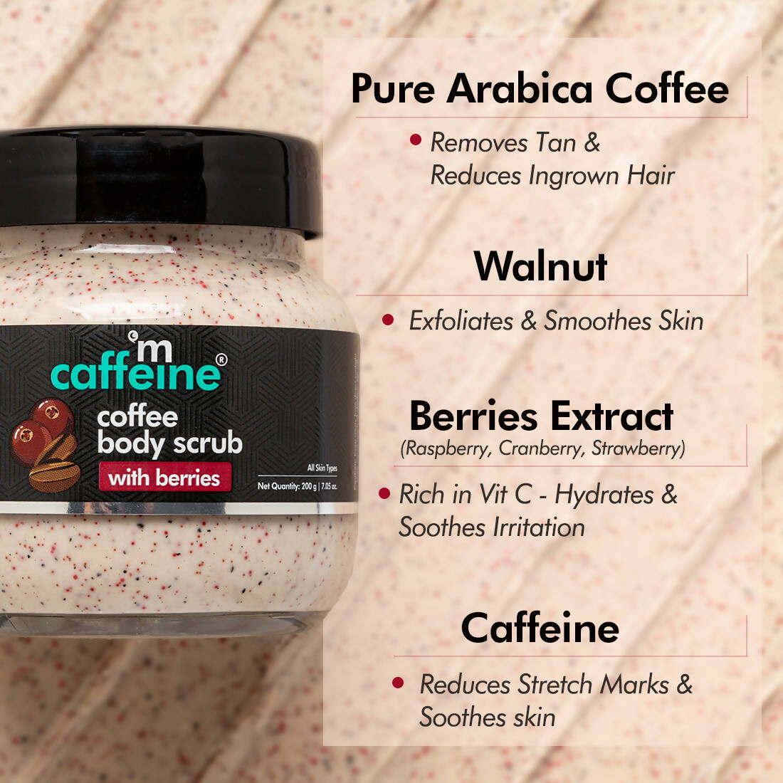 mCaffeine Coffee Body Scrub with Berries | Grocsy