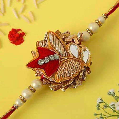 Exclusive Zardosi Rakhi & Cadbury Silk Chocolates | Grocsy