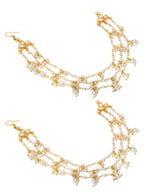 Ruby Raang Gold Pearl Ear Chains (set of 2) | Grocsy