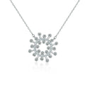 Cauer Moissanite Round Pendant Necklace in 925 Sterling Silver, White Gold Plated | Grocsy