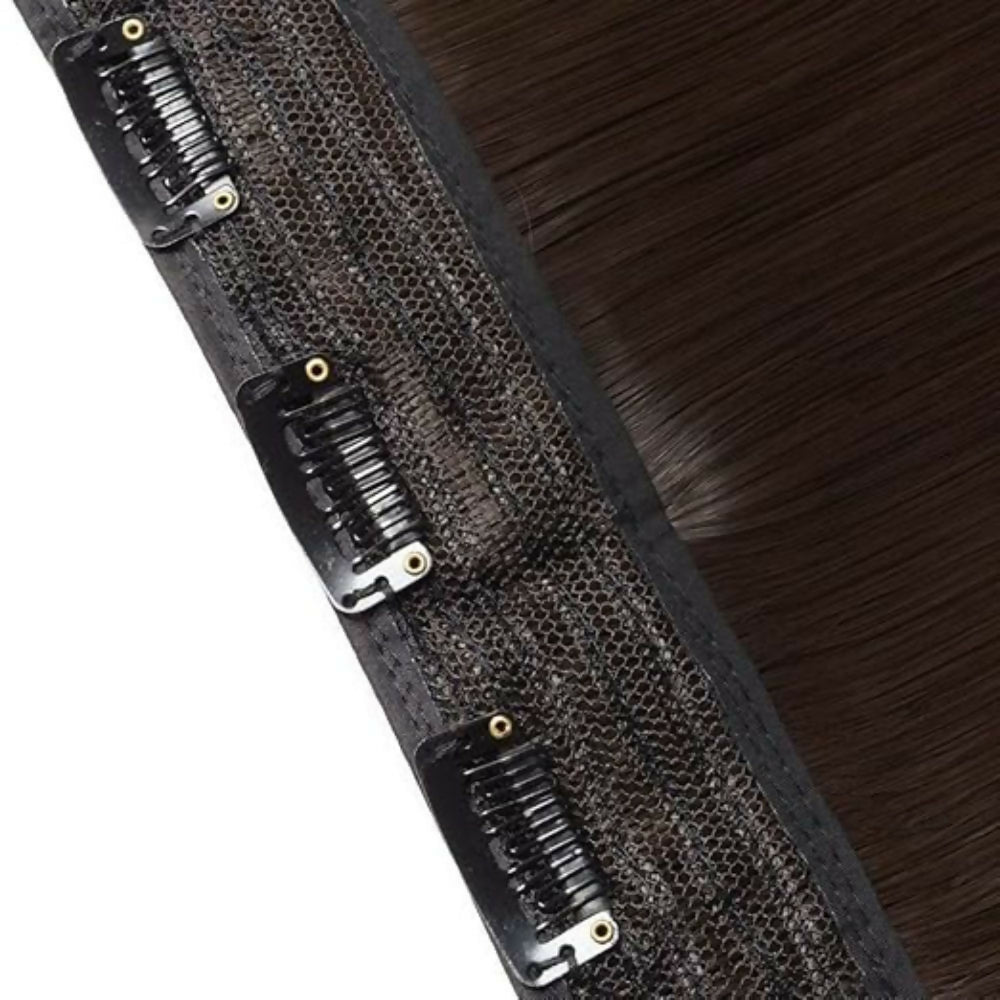 Bronson Professional 24 Clip-In Hair Extensions Dark Brown Straight Hair - Volume - 4 | Grocsy