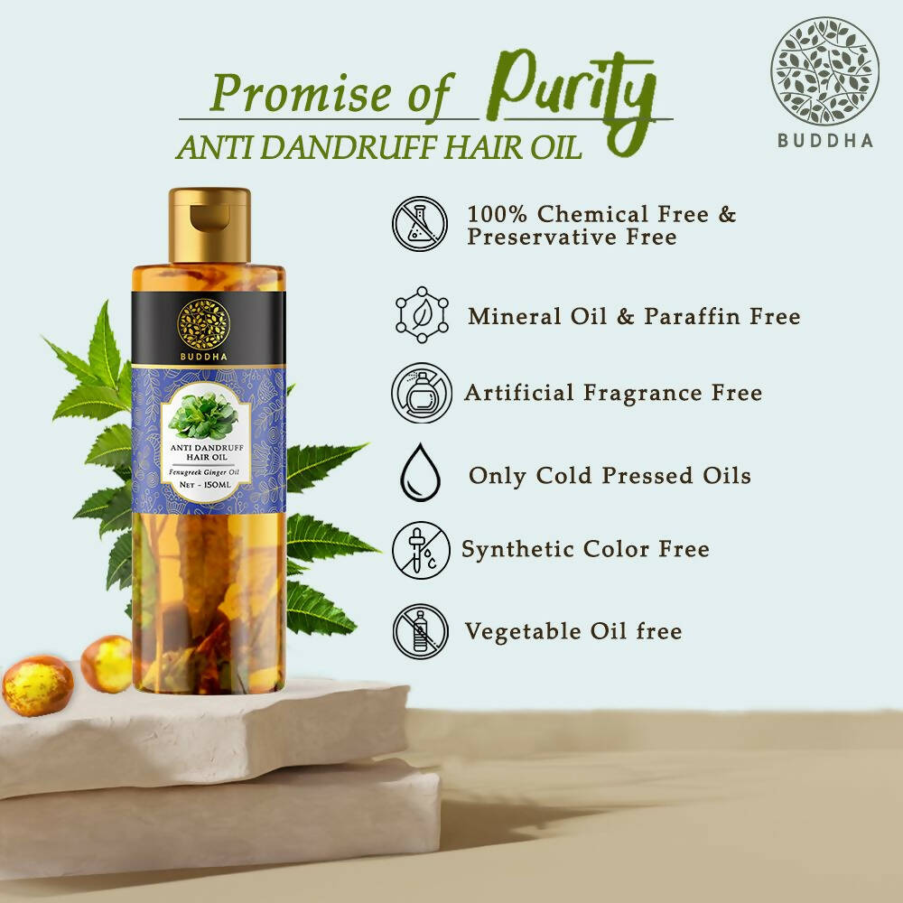 Buddha Natural Anti Dandruff Hair Oil Controls Dandruff And Revitalizes Hair | Grocsy