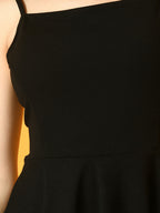 Myshka Women's Black Solid Party Dress | Grocsy