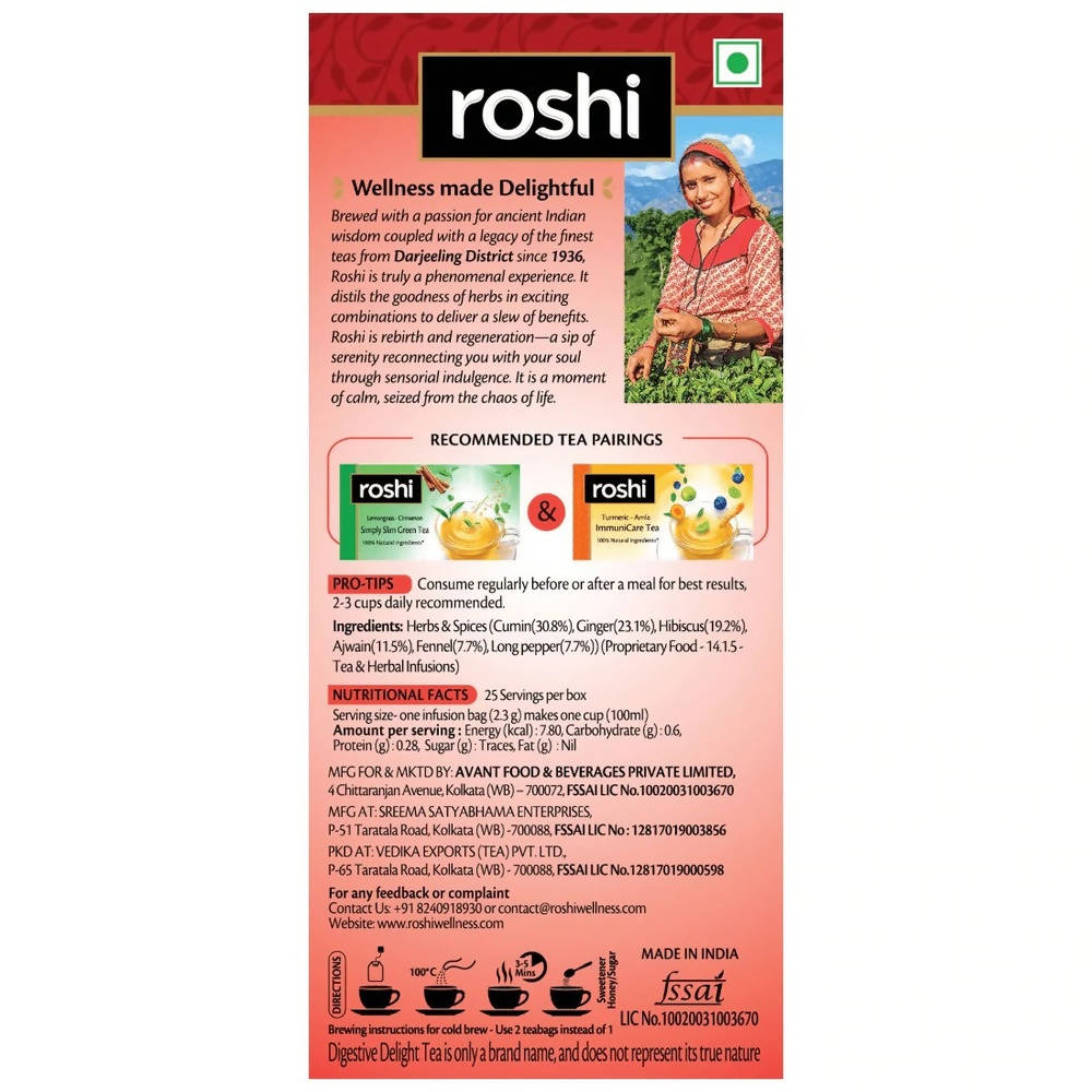 Roshi Ginger - Hibiscus Digestive Delight Tea | Grocsy
