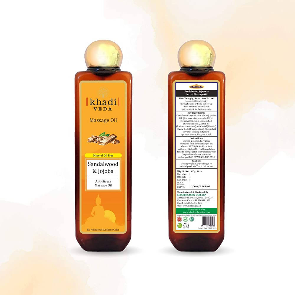 Khadi Veda Sandalwood & Jojoba Massage Oil | Grocsy