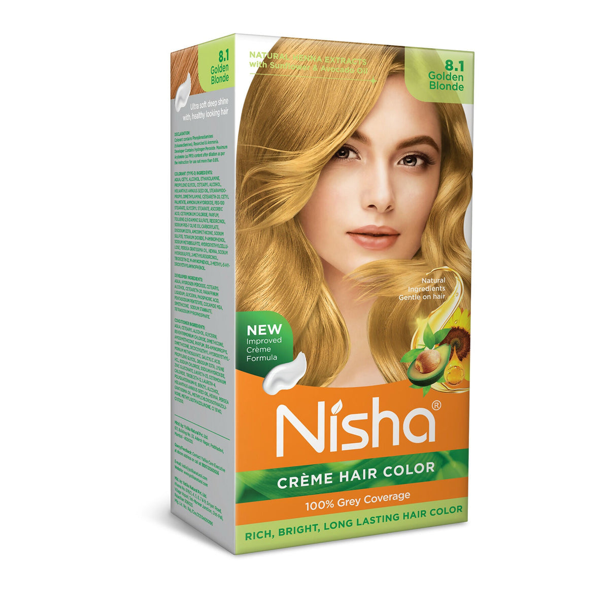 Nisha Creme Hair Color for Women - Golden Blonde | Grocsy