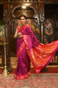 Very Much Indian Pure Silk Paithani With Most Magenta With Contrast Pink | Grocsy