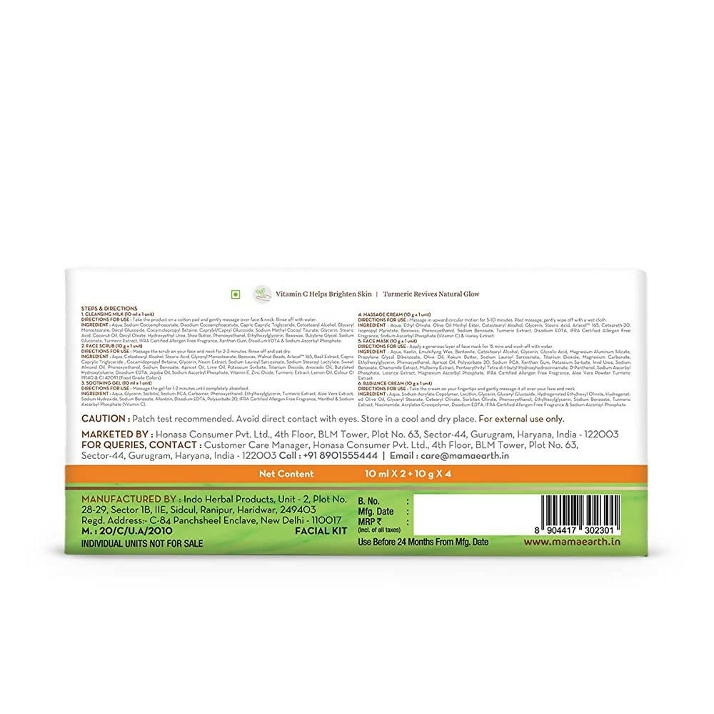 Mamaearth Facial Kit with Vitamin C & Turmeric for Skin Illumination | Grocsy