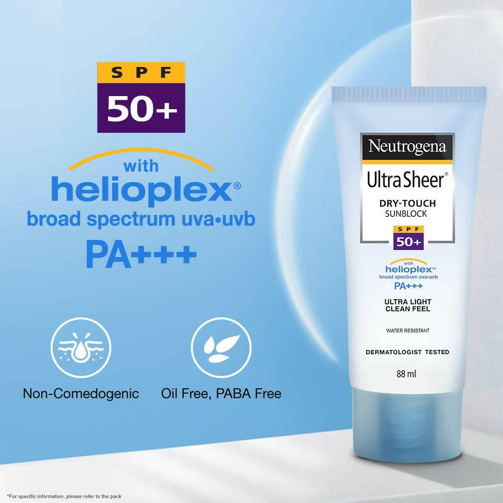 Neutrogena Ultra Sheer Sunscreen, SPF 50+ | Grocsy