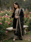 Teeya Creation Black Color Fendy Silk Embroidery Work Wedding Wear Salwar Suit | Grocsy